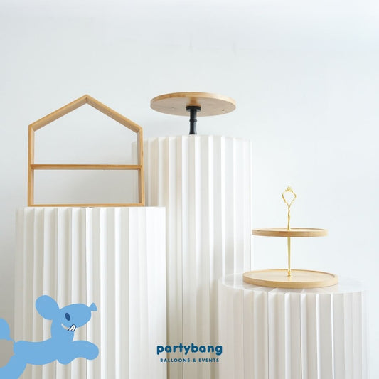 3pcs Paper Pedestal Table [4 Days Rental]