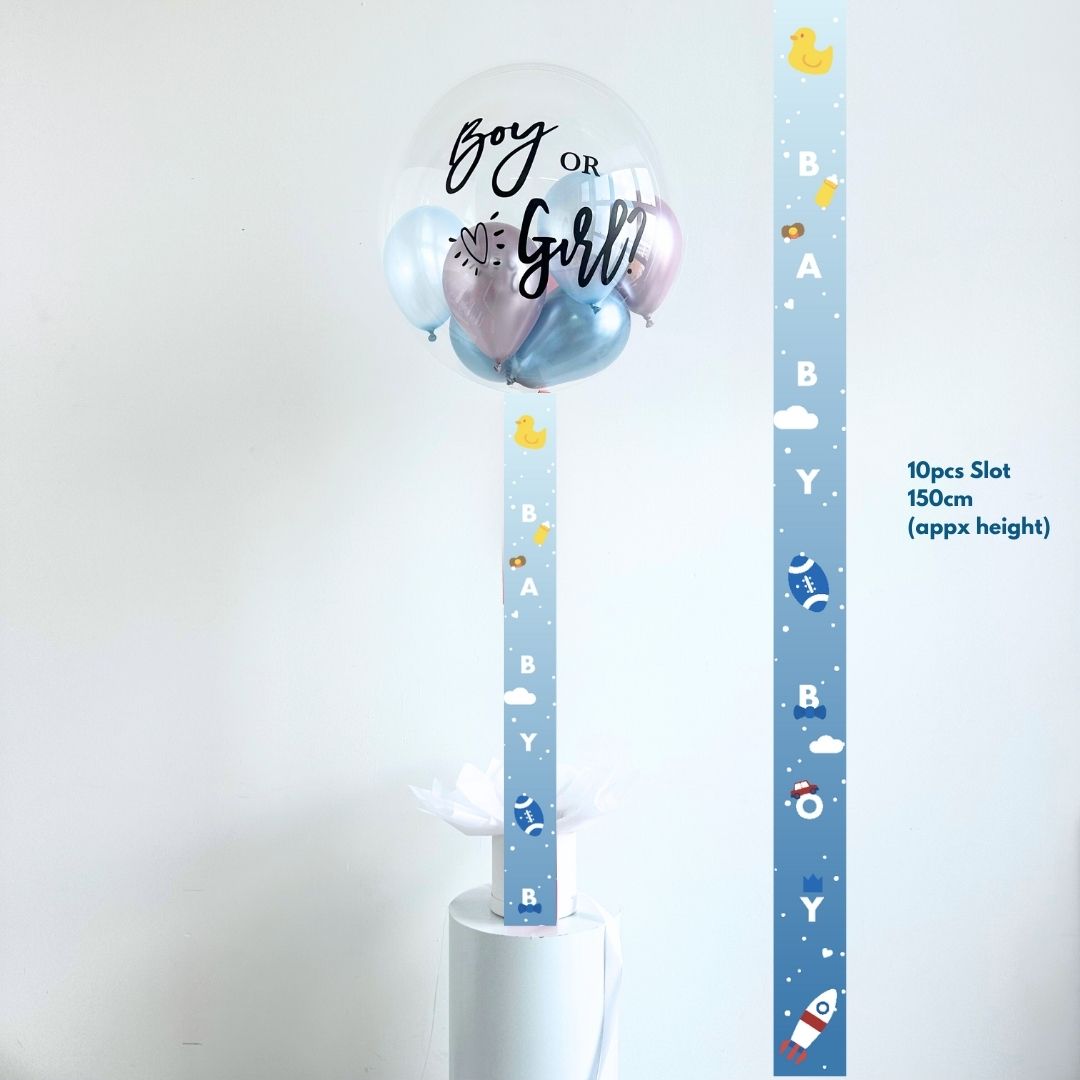 [Helium Inflated] 24" Bubble Balloon Fly Gender Reveal Surprise Set B