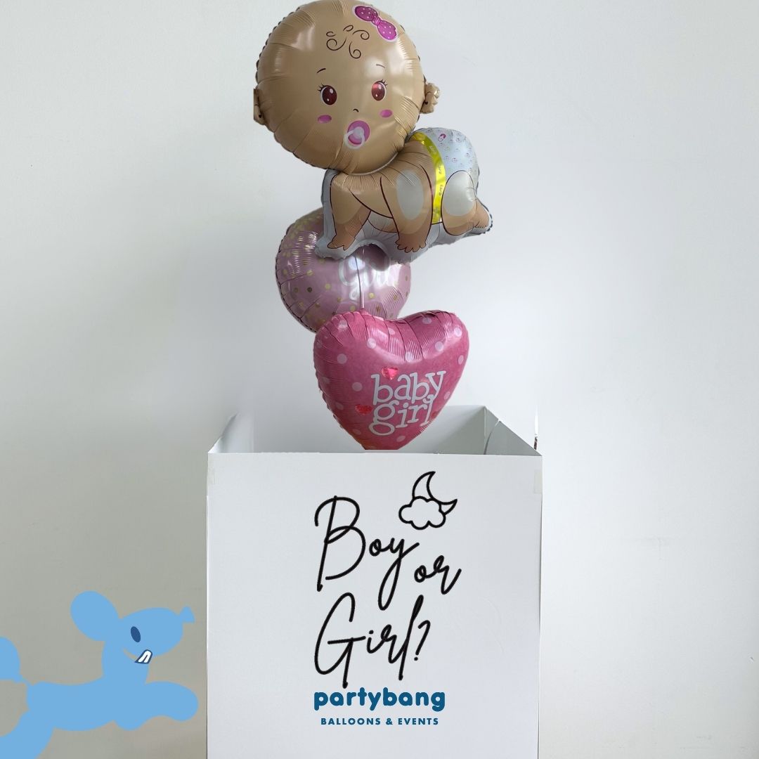 [Helium Inflated] Gender Reveal Surprise Box Baby Boy or Girl