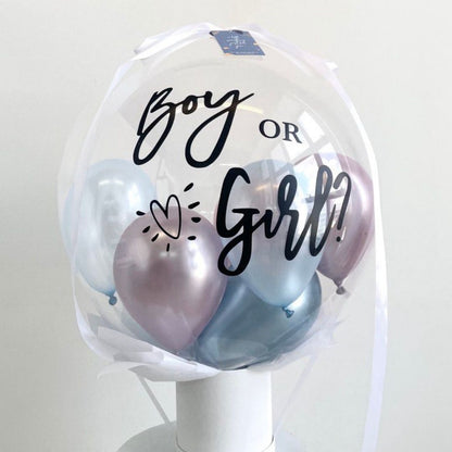 [Helium Inflated] 24" Bubble Balloon Fly Gender Reveal Surprise Set A