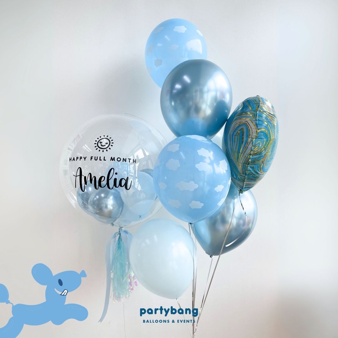[Helium Inflated] 24inch Custom Bubble Balloon Baby Shower Full Month ...