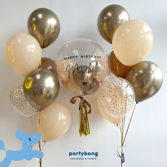 [Helium Inflated] 24inch Custom Bubble Balloon Birthday Set C