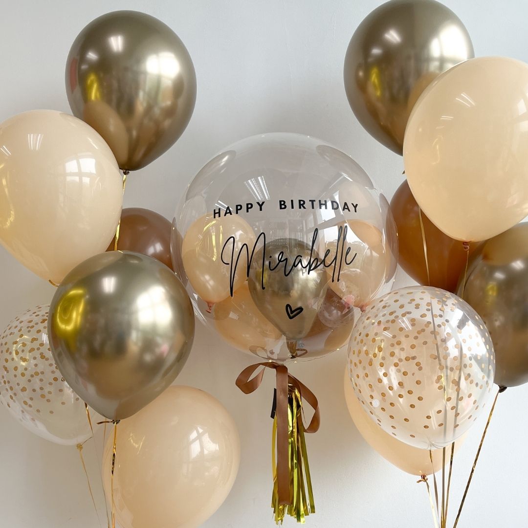 [Helium Inflated] 24inch Custom Bubble Balloon Birthday Set C