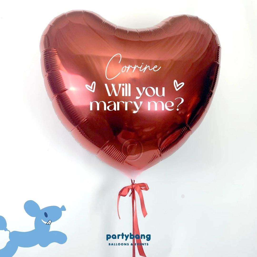 [Helium Inflated] Proposal Balloons Will You Marry Me Set A