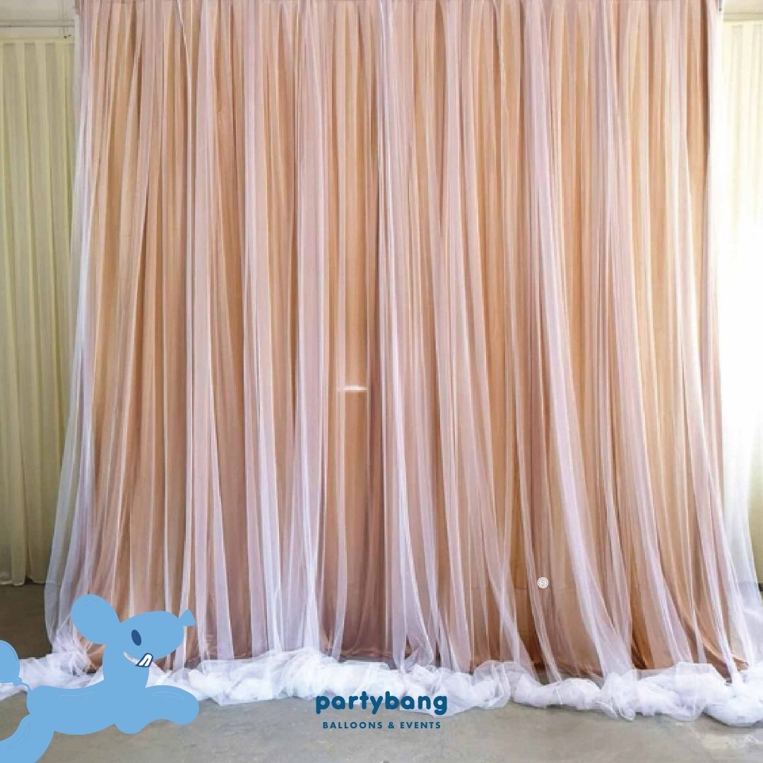 Curtain Double Layer Tutu Backdrop Set A [4 Days Rental]