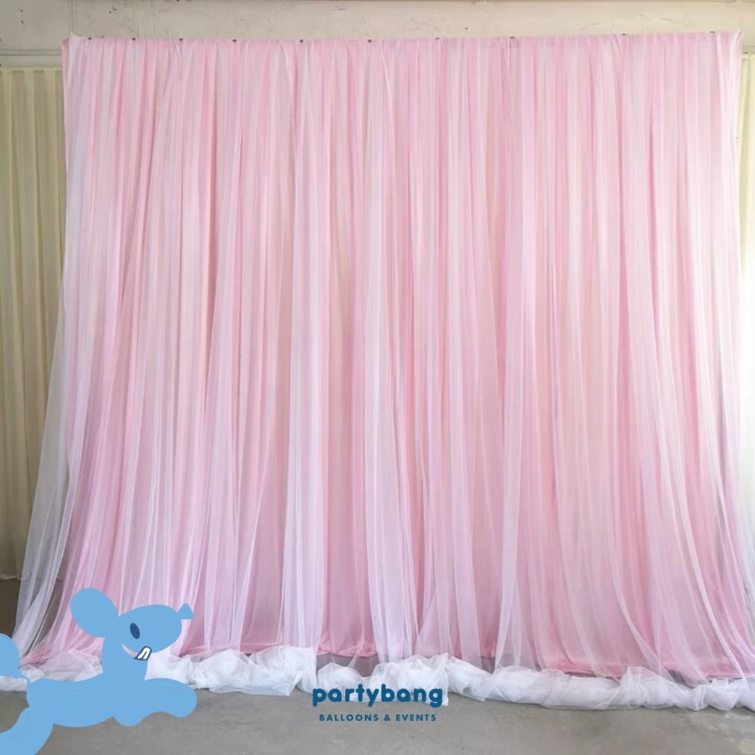 Curtain Double Layer Tutu Backdrop Set A [4 Days Rental]