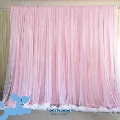 Curtain Double Layer Tutu Backdrop Set A [4 Days Rental]