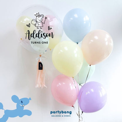 [Helium Inflated] 24inch Custom Bubble Balloon Birthday Set B