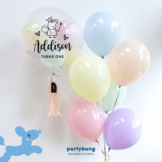 [Helium Inflated] 24inch Custom Bubble Balloon Birthday Set B