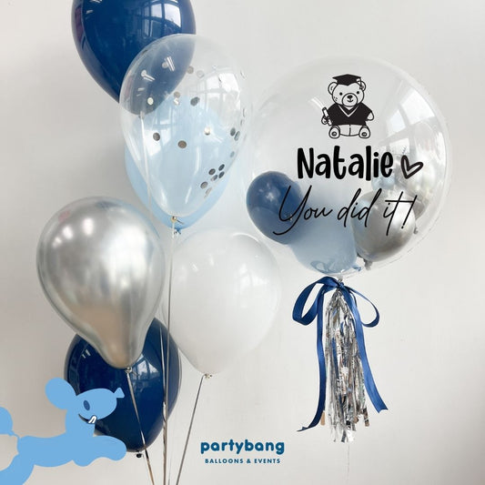 [Helium Inflated] 24inch Custom Bubble Balloon Graduation Set B