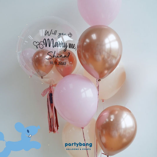 [Helium Inflated] 24inch Custom Bubble Balloon Proposal Set B