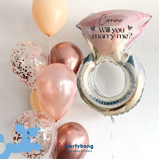 [Helium Inflated] Proposal Balloons Will You Marry Me Set B