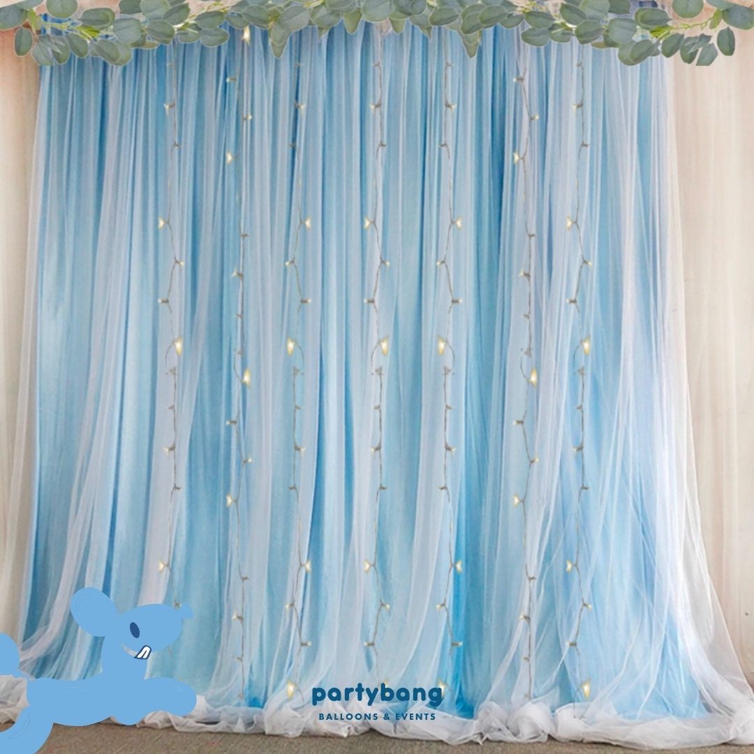 Curtain Double Layer Tutu Backdrop with Lights Set B [4 Days Rental]