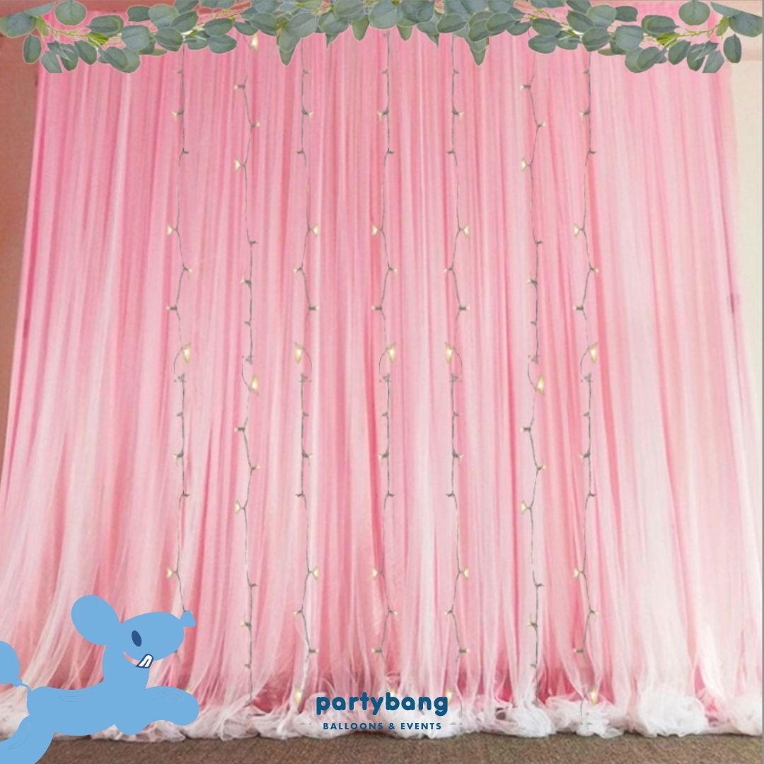 Curtain Double Layer Tutu Backdrop with Lights Set B [4 Days Rental]