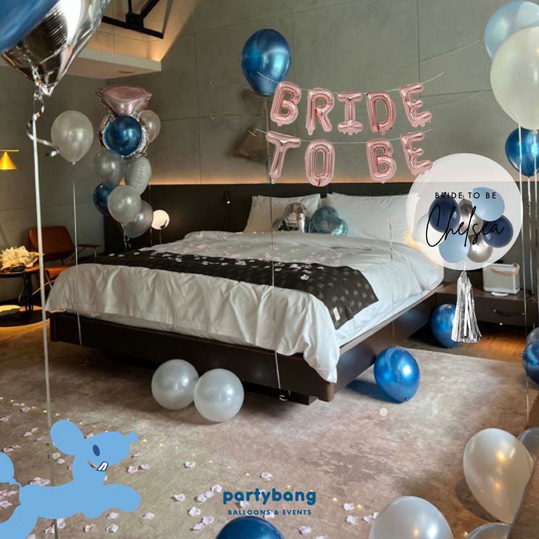 [Helium Inflated] Bridal Shower Bride to Be Bachelorette Hens Party Room Hotel Package C