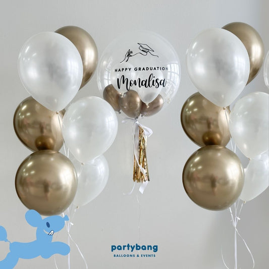 [Helium Inflated] 24inch Custom Bubble Balloon Graduation Set C