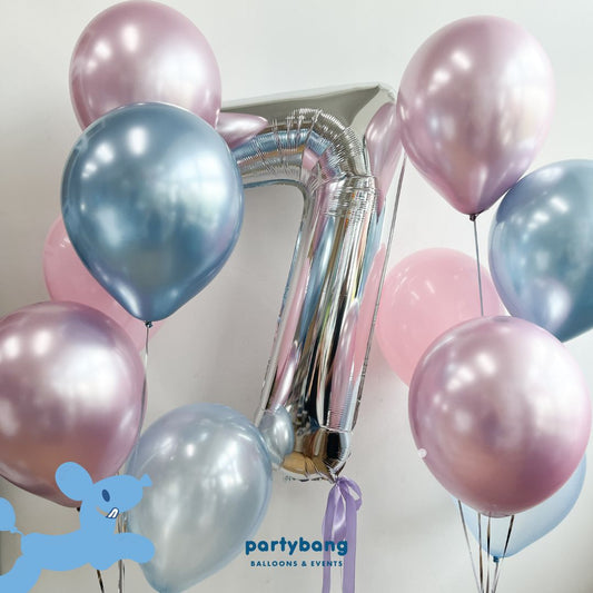 [Helium Inflated] Birthday Balloons 40" Number Jumbo Set C (13pcs)
