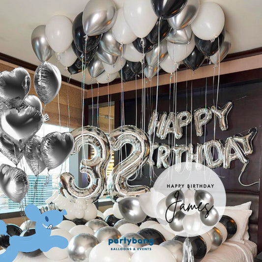 [Helium Inflated] Birthday Balloons Hotel Room Staycation Package D