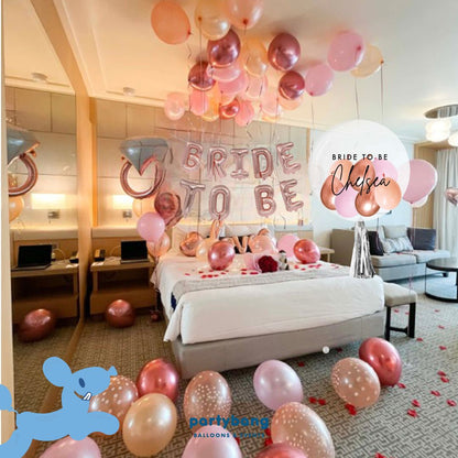 [Helium Inflated] Bridal Shower Bride to Be Bachelorette Hens Party Room Hotel Package D