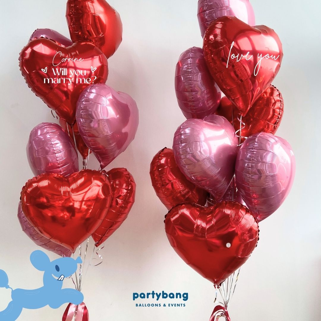 [Helium Inflated] Proposal Balloons Will You Marry Me Set D