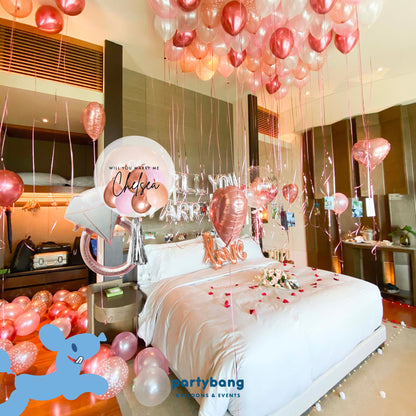 [Helium Inflated] Proposal Balloons Hotel Room Staycation Package D