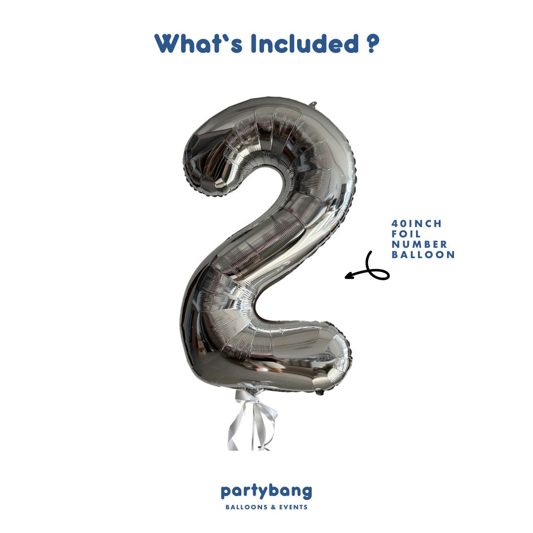 [Helium Inflated] Birthday Balloons 40" Number Jumbo Set A (1pc)