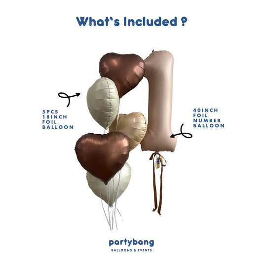 [Helium Inflated] Birthday Balloons 40" Number Jumbo Set B (6pcs)