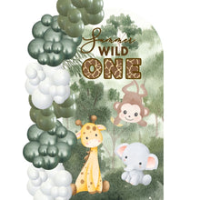 Load image into Gallery viewer, Custom Theme Foam Backdrop Set-up with Balloon Garland Supreme (One Board) Wild One Safari Backdrop
