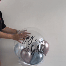 Load image into Gallery viewer, [Helium Inflated] 24&quot; Custom Clear Gender Reveal Fly Balloon Box
