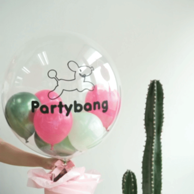 [Helium Inflated] 24" Custom Bubble Clear Balloon Gift Box [Photo Fly]