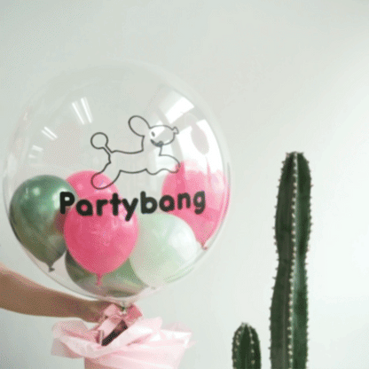[Helium Inflated] 24" Custom Bubble Clear Balloon Gift Box [Photo Fly]