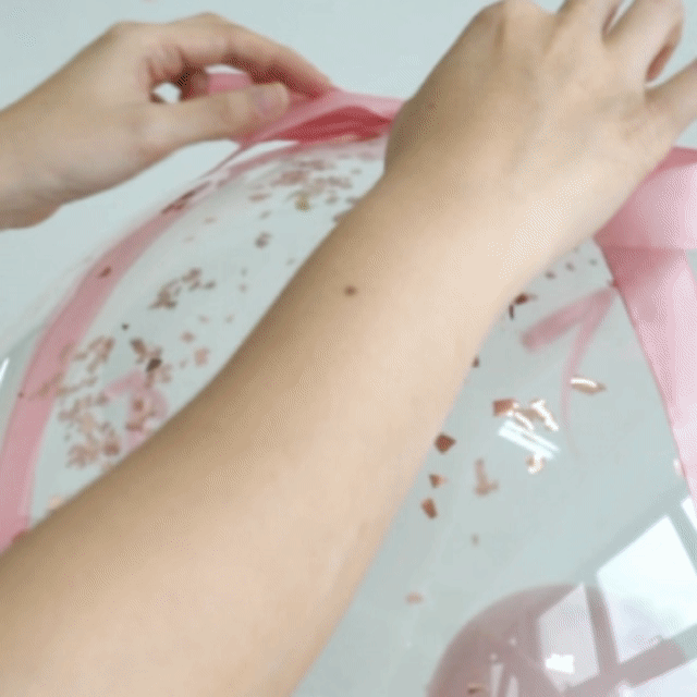 [Helium Inflated] 24" Custom Bubble Clear Balloon Gift Box [Money Fly]