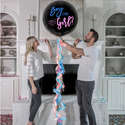 [Helium Inflated] 36” Jumbo Popping Gender Reveal Balloon Set C