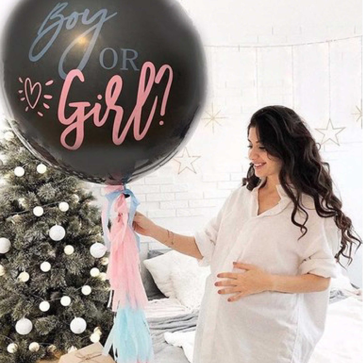 [Helium Inflated] 36” Jumbo Popping Gender Reveal Balloon Set C