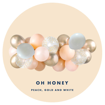 Balloon Garland Oh Honey   - Peach, Gold and White