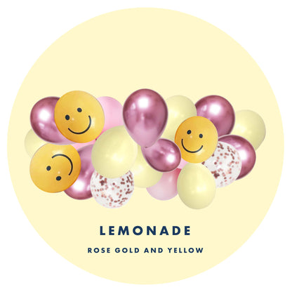 Balloon Garland Lemonade  - Rose Gold and Yellow