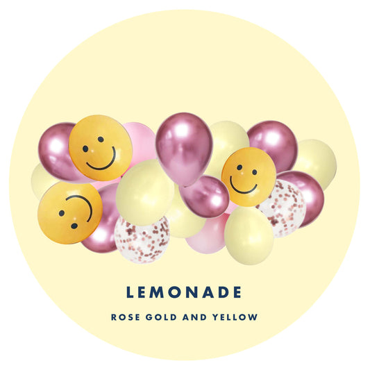 Balloon Garland Lemonade  - Rose Gold and Yellow