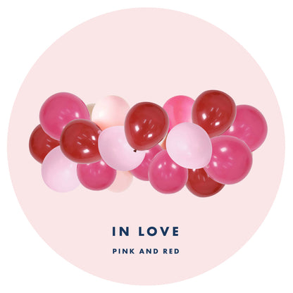 Balloon Garland In Love - Red and Pink