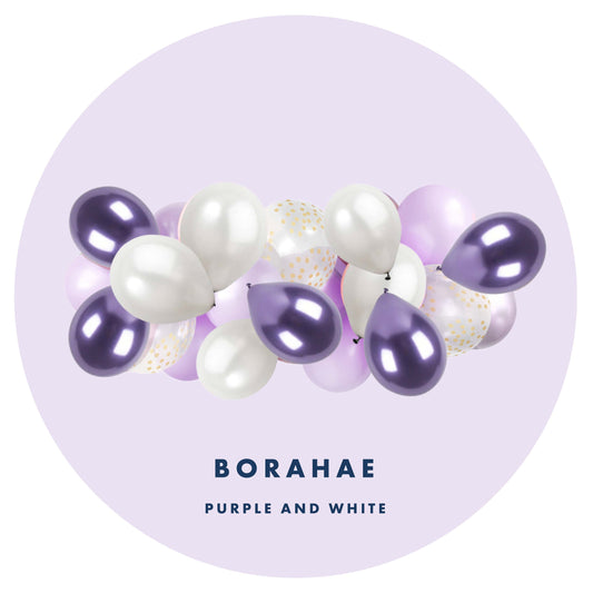 Balloon Garland Borahae- Purple and White