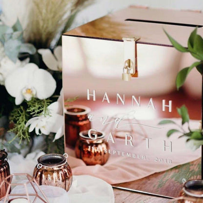 4 Days Rental Wishing Money Mirror Acrylic Angpao Box (Rose Gold)