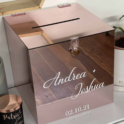 4 Days Rental Wishing Money Mirror Acrylic Angpao Box (Rose Gold)