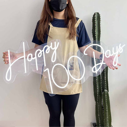 4 Days Rental Neon Light Happy 100 Days Baby Shower