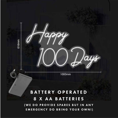 4 Days Rental Neon Light Happy 100 Days Baby Shower