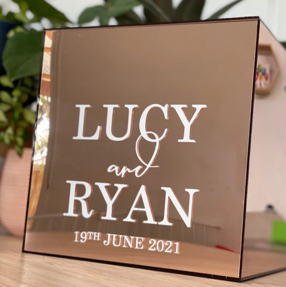 4 Days Rental Wishing Money Mirror Acrylic Angpao Box (Rose Gold)