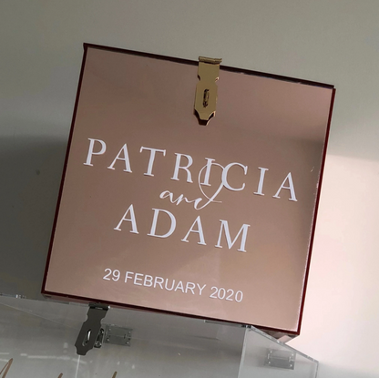 4 Days Rental Wishing Money Mirror Acrylic Angpao Box (Rose Gold)