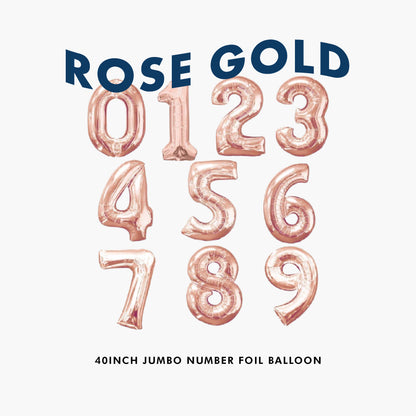 40inch Jumbo Foil Number Balloon (Rose Gold)