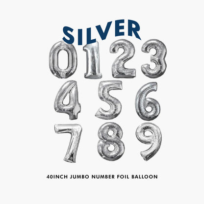 40inch Jumbo Foil Number Balloon (Silver)