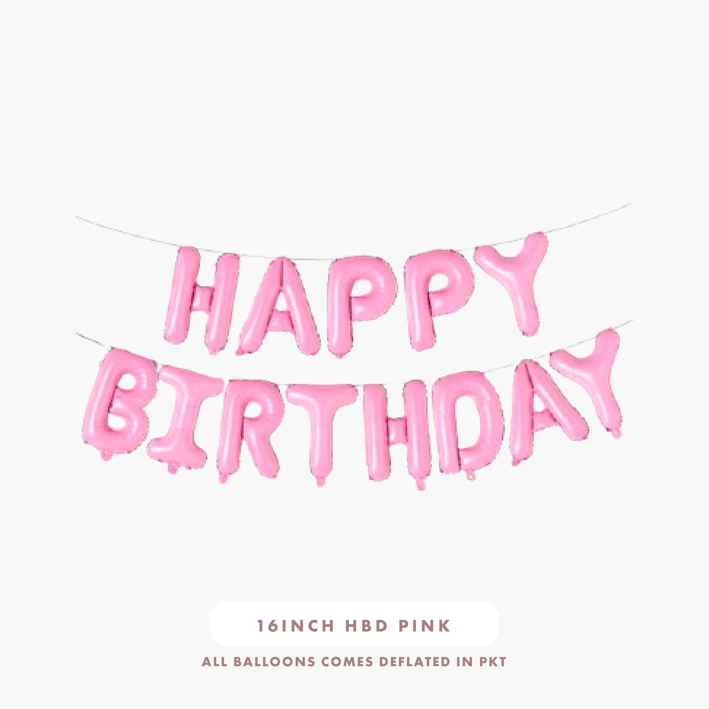 16inch Happy Birthday Foil Balloons (Pastel Pink)