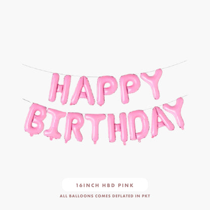 16inch Happy Birthday Foil Balloons (Pastel Pink)