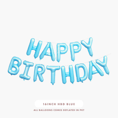 16inch Happy Birthday Foil Balloons (Pastel Blue)